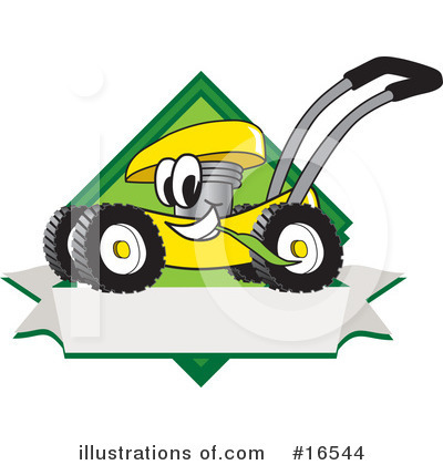 Royalty-Free (RF) Lawn Mower Clipart Illustration by Mascot Junction - Stock Sample #16544