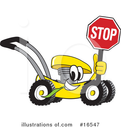 Royalty-Free (RF) Lawn Mower Clipart Illustration by Mascot Junction - Stock Sample #16547