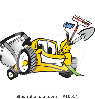Royalty-Free (RF) Lawn Mower Clipart Illustration by Mascot Junction - Stock Sample #16551