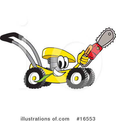 Royalty-Free (RF) Lawn Mower Clipart Illustration by Mascot Junction - Stock Sample #16553