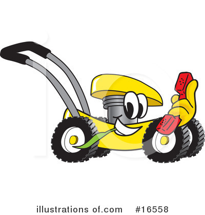 Royalty-Free (RF) Lawn Mower Clipart Illustration by Mascot Junction - Stock Sample #16558