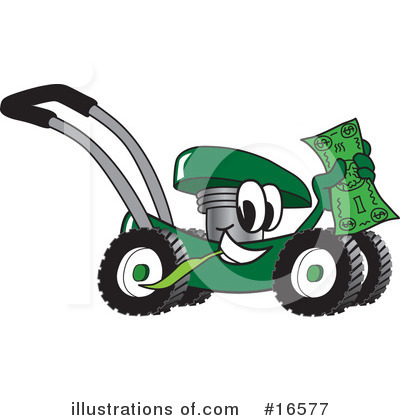 Royalty-Free (RF) Lawn Mower Clipart Illustration by Mascot Junction - Stock Sample #16577