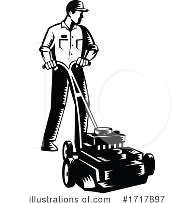 Royalty-Free (RF) Lawn Mower Clipart Illustration by patrimonio - Stock Sample #1717897