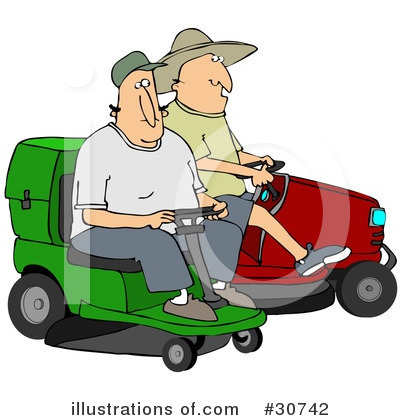 Royalty-Free (RF) Lawn Mower Clipart Illustration by djart - Stock Sample #30742