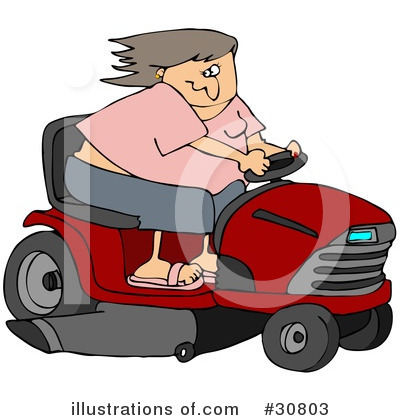 Royalty-Free (RF) Lawn Mower Clipart Illustration by djart - Stock Sample #30803