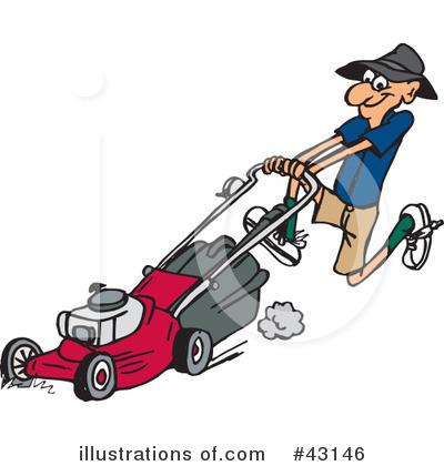 Royalty-Free (RF) Lawn Mower Clipart Illustration by Dennis Holmes Designs - Stock Sample #43146