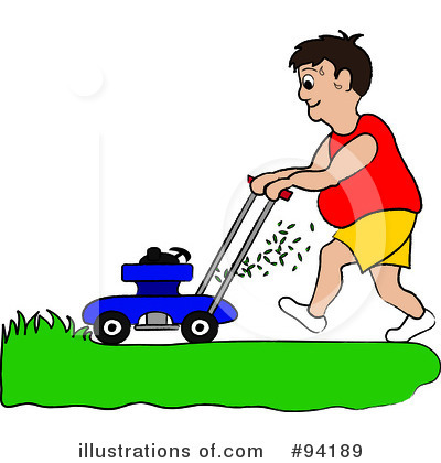 Royalty-Free (RF) Lawn Mowing Clipart Illustration by Pams Clipart - Stock Sample #94189