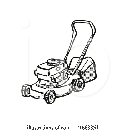 Royalty-Free (RF) Lawnmower Clipart Illustration by patrimonio - Stock Sample #1688851