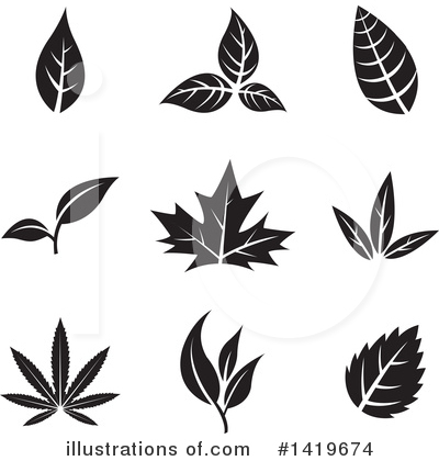 Royalty-Free (RF) Leaf Clipart Illustration by cidepix - Stock Sample #1419674