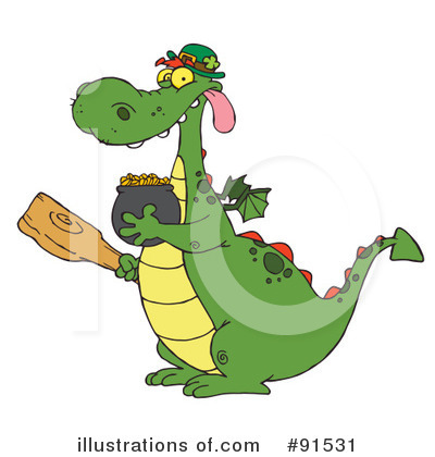 Royalty-Free (RF) Leprechaun Dragon Clipart Illustration by Hit Toon - Stock Sample #91531