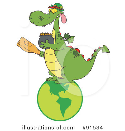 Royalty-Free (RF) Leprechaun Dragon Clipart Illustration by Hit Toon - Stock Sample #91534