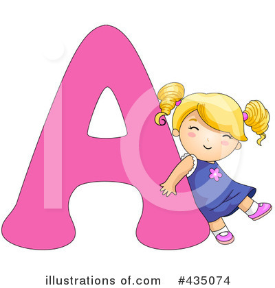Royalty-Free (RF) Letter Kids Clipart Illustration by BNP Design Studio - Stock Sample #435074