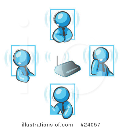 Royalty-Free (RF) Light Blue Collection Clipart Illustration by Leo Blanchette - Stock Sample #24057