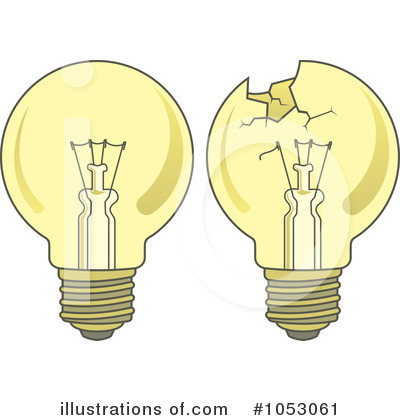 Royalty-Free (RF) Light Bulb Clipart Illustration by Any Vector - Stock Sample #1053061