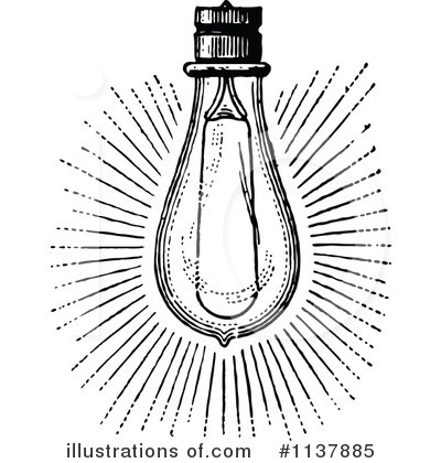 Royalty-Free (RF) Light Bulb Clipart Illustration by Prawny Vintage - Stock Sample #1137885