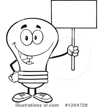 Royalty-Free (RF) Light Bulb Clipart Illustration by Hit Toon - Stock Sample #1204728