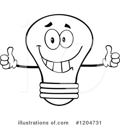 Royalty-Free (RF) Light Bulb Clipart Illustration by Hit Toon - Stock Sample #1204731