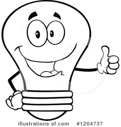 Royalty-Free (RF) Light Bulb Clipart Illustration by Hit Toon - Stock Sample #1204737