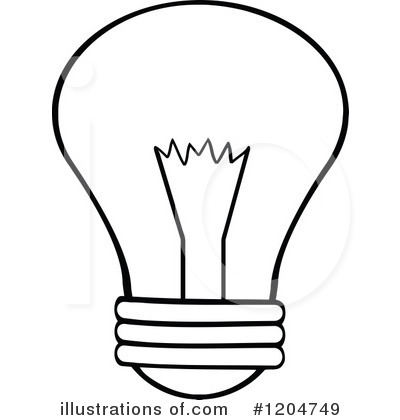 Royalty-Free (RF) Light Bulb Clipart Illustration by Hit Toon - Stock Sample #1204749