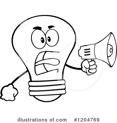 Royalty-Free (RF) Light Bulb Clipart Illustration by Hit Toon - Stock Sample #1204769