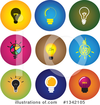 Royalty-Free (RF) Light Bulb Clipart Illustration by ColorMagic - Stock Sample #1342105