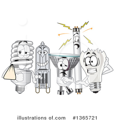 Royalty-Free (RF) Light Bulb Clipart Illustration by Toons4Biz - Stock Sample #1365721