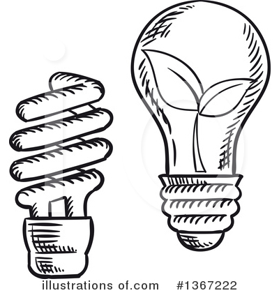 Royalty-Free (RF) Light Bulb Clipart Illustration by Vector Tradition SM - Stock Sample #1367222