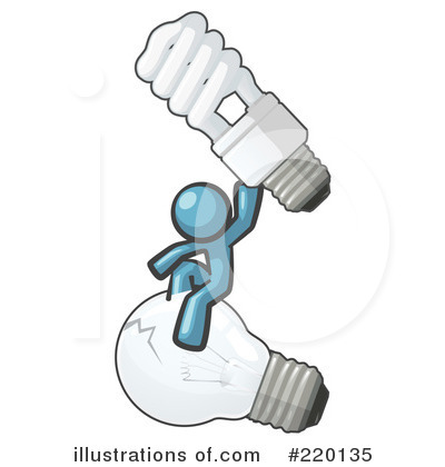 Royalty-Free (RF) Light Bulb Clipart Illustration by Leo Blanchette - Stock Sample #220135