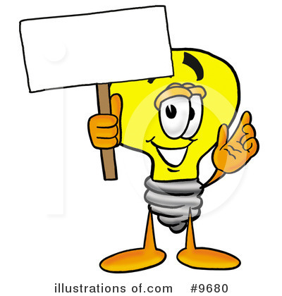 Royalty-Free (RF) Light Bulb Clipart Illustration by Mascot Junction - Stock Sample #9680