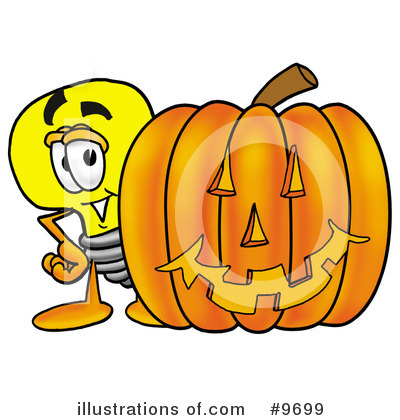 Royalty-Free (RF) Light Bulb Clipart Illustration by Mascot Junction - Stock Sample #9699