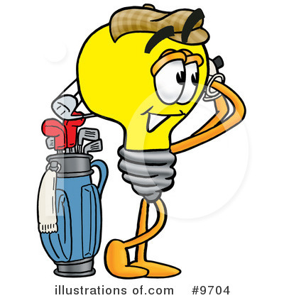 Royalty-Free (RF) Light Bulb Clipart Illustration by Mascot Junction - Stock Sample #9704