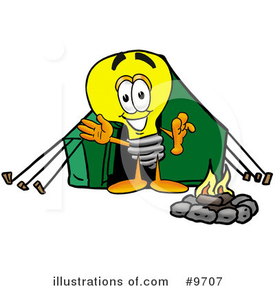 Royalty-Free (RF) Light Bulb Clipart Illustration by Mascot Junction - Stock Sample #9707