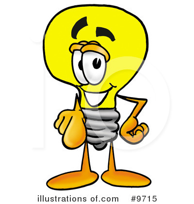 Royalty-Free (RF) Light Bulb Clipart Illustration by Mascot Junction - Stock Sample #9715