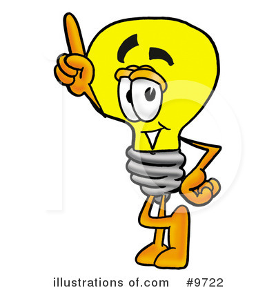 Royalty-Free (RF) Light Bulb Clipart Illustration by Mascot Junction - Stock Sample #9722