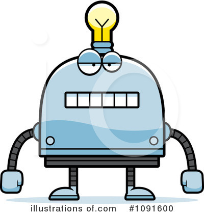 Royalty-Free (RF) Light Bulb Robot Clipart Illustration by Cory Thoman - Stock Sample #1091600