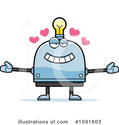Light Bulb Robot Clipart #1091603 by Cory Thoman
