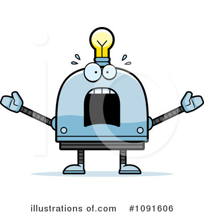 Royalty-Free (RF) Light Bulb Robot Clipart Illustration by Cory Thoman - Stock Sample #1091606