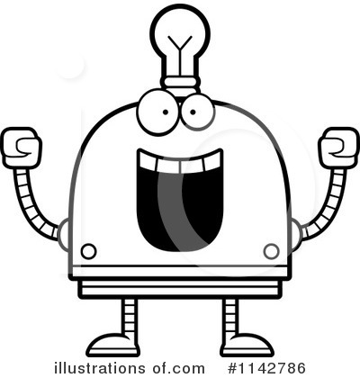 Royalty-Free (RF) Light Bulb Robot Clipart Illustration by Cory Thoman - Stock Sample #1142786