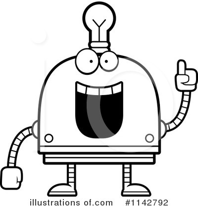 Royalty-Free (RF) Light Bulb Robot Clipart Illustration by Cory Thoman - Stock Sample #1142792
