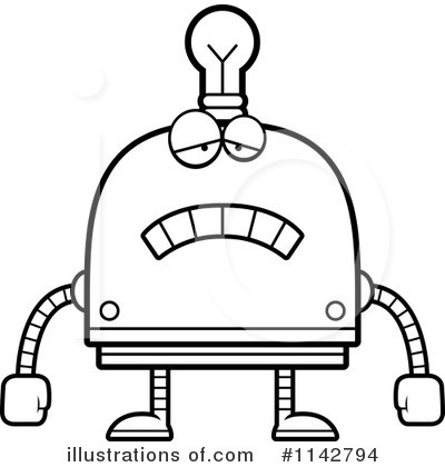 Royalty-Free (RF) Light Bulb Robot Clipart Illustration by Cory Thoman - Stock Sample #1142794