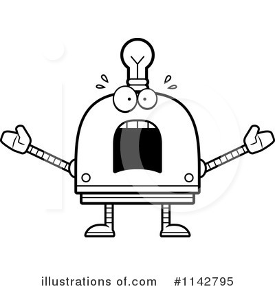 Royalty-Free (RF) Light Bulb Robot Clipart Illustration by Cory Thoman - Stock Sample #1142795