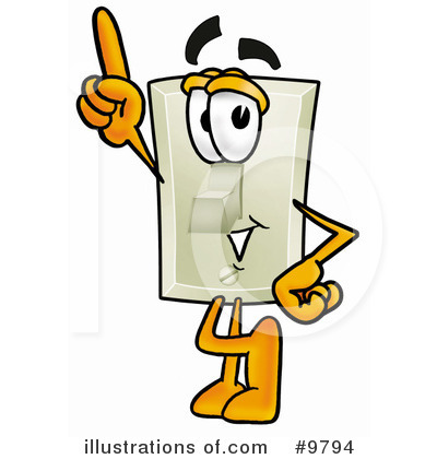 Royalty-Free (RF) Light Switch Clipart Illustration by Mascot Junction - Stock Sample #9794