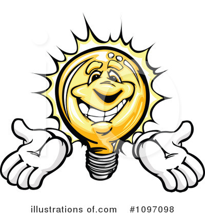 Royalty-Free (RF) Lightbulb Clipart Illustration by Chromaco - Stock Sample #1097098