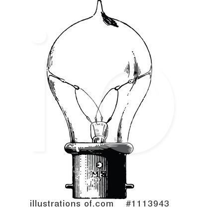 Royalty-Free (RF) Lightbulb Clipart Illustration by Prawny Vintage - Stock Sample #1113943