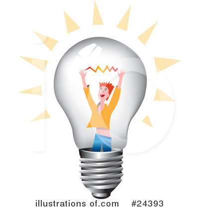 Royalty-Free (RF) Lightbulb Clipart Illustration by Eugene - Stock Sample #24393