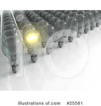 Royalty-Free (RF) Lightbulb Clipart Illustration by KJ Pargeter - Stock Sample #25561