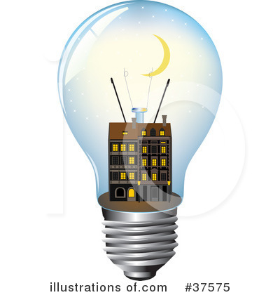 Royalty-Free (RF) Lightbulb Clipart Illustration by Eugene - Stock Sample #37575