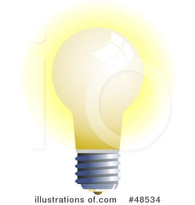 Royalty-Free (RF) Lightbulb Clipart Illustration by Prawny - Stock Sample #48534