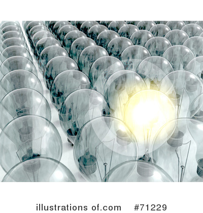 Royalty-Free (RF) Lightbulb Clipart Illustration by KJ Pargeter - Stock Sample #71229