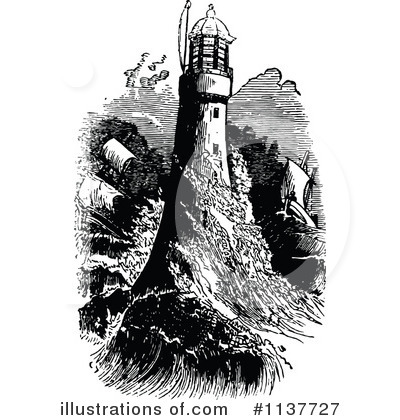 Royalty-Free (RF) Lighthouse Clipart Illustration by Prawny Vintage - Stock Sample #1137727